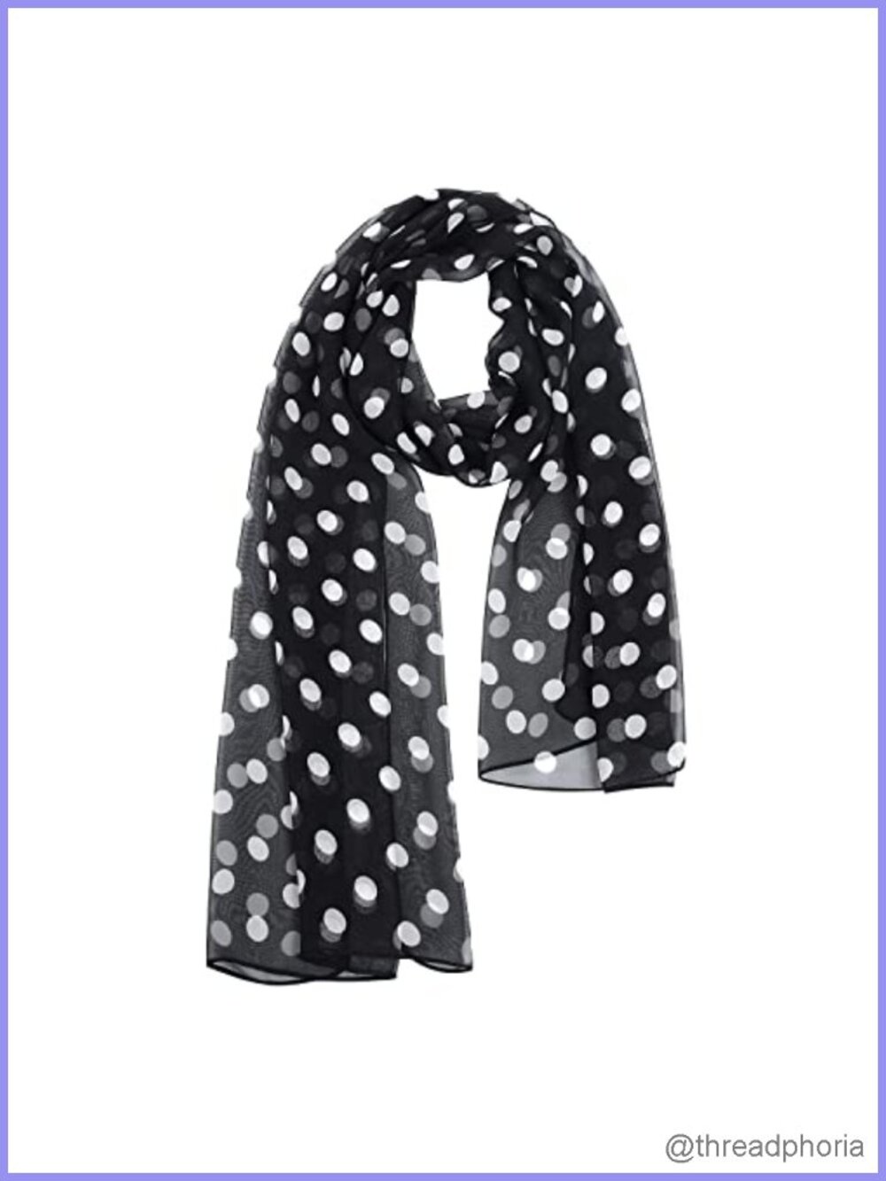 Vintage Polka Dot Chiffon Scarf Wrap